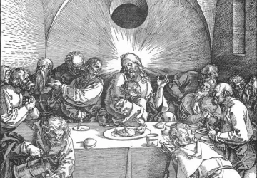 Kančia (didysis leidimas). Nr. 8. Paskutinė vakarienė.. Albrecht Dürer, 1510.