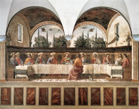 Paskutinė vakarienė. Domenico Ghirlandaio, apie 1486.