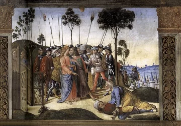 Paskutinė vakarienė (detalė). Cosimo Rosselli, 1481-82.