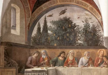 Paskutinė vakarienė (detalė). Domenico Ghirlandaio, 1480.