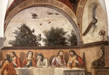 Paskutinė vakarienė (detalė). Domenico Ghirlandaio, 1480.