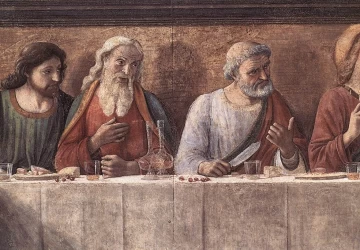 Paskutinė vakarienė (detalė). Domenico Ghirlandaio, 1480.