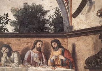 Paskutinė vakarienė (detalė). Domenico Ghirlandaio, 1480.
