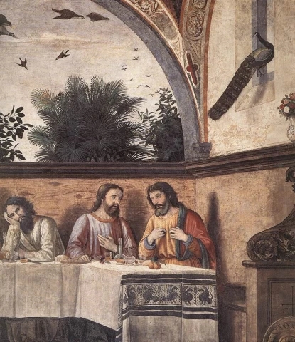 Paskutinė vakarienė (detalė). Domenico Ghirlandaio, 1480.