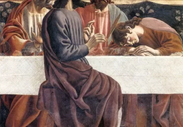 Paskutinė vakarienė (detalė). Andrea del Castagno, 1447.