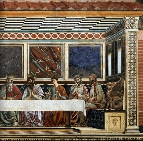 Paskutinė vakarienė (detalė). Andrea del Castagno, 1447.