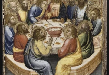 Scenos iš Kristaus gyvenimo. Paskutinė vakarienė.. Mariotto di Nardo, apie 1395.