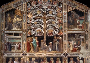 Paskutinė vakarienė, Gyvenimo medis ir keturių stebuklų scenos. Taddeo Gaddi, apie 1360.