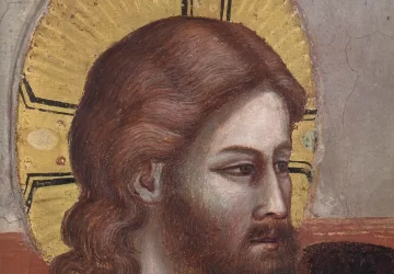 Nr. 29. Scenos iš Kristaus gyvenimo. Nr. 13. Paskutinė vakarienė (detalė).. Giotto di Bondone, 1304-06.