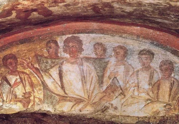 Paskutinė vakarienė. Ankstyvasis italų krikščionių dailininkas, II a..