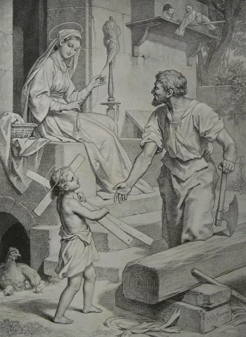 Tėvų namuose. Heinrich Hofmann. 1885