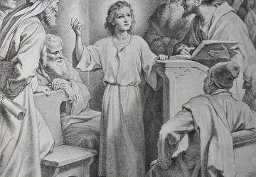 Jėzaus suradimas &scaron;ventykloje. Heinrich Hofmann. 1885