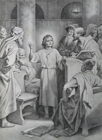 Jėzaus suradimas &scaron;ventykloje. Heinrich Hofmann. 1885