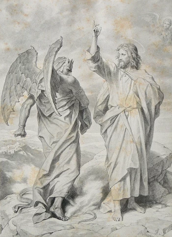 Jėzaus gundymas. Heinrich Hofmann. 1887