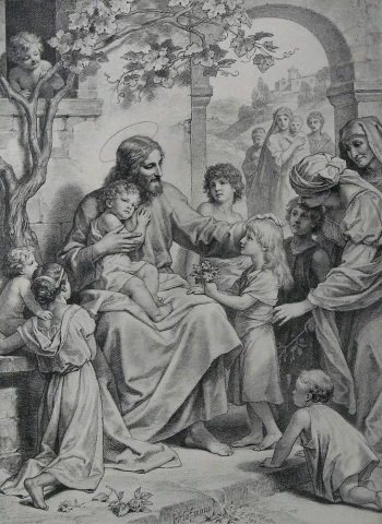 Leiskite mažutėliams ateiti pas mane. Heinrich Hofmann. 1885