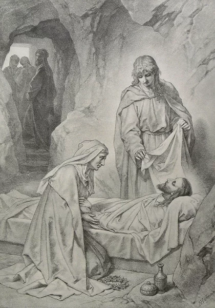 Jėzus kape. Heinrich Hofmann. 1885