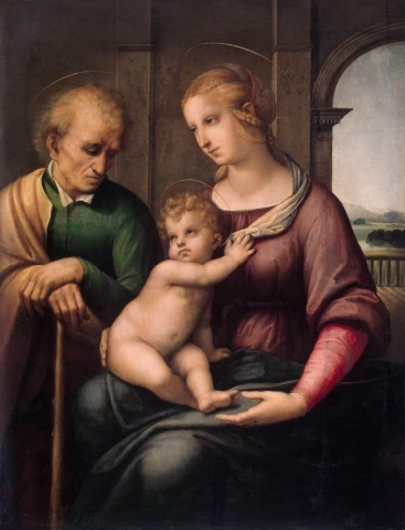 Madona su šv. Juozapu be barzdos. Sanzio Raffaello, 1506.