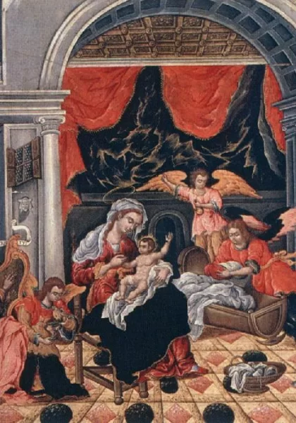 Kristaus gimimas. Theodoros Poulakis, 1675.