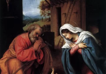 Viešpaties gimimas. Lorenzo Lotto, 1523.