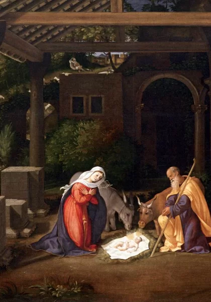 Viešpaties gimimas. Andrea Previtali, 1515-20.