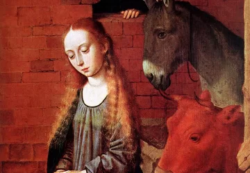 Viešpaties gimimas (detalė). Gerard David, apie 1490.
