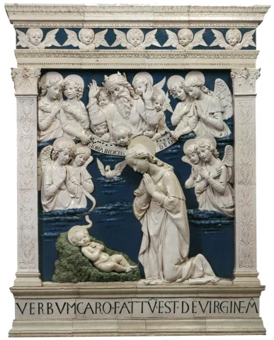 Viešpaties gimimas. Andrea della Robbia, 1479.