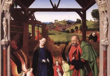 Viešpaties gimimas. Petrus Christus, apie 1465.