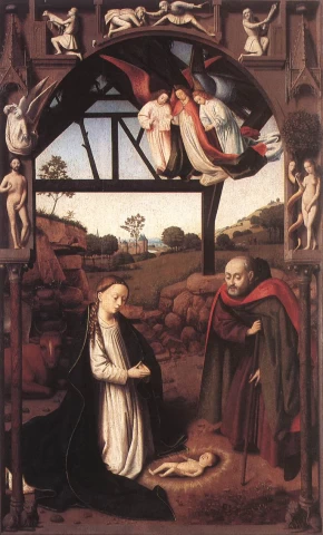 Viešpaties gimimas. Petrus Christus, 1452.