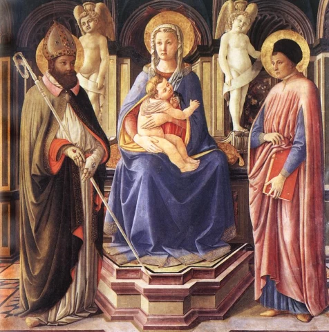 Madona su šv. Justu ir šv. Klementu. Kastelo Viešpaties gimimo meistras, apie 1450.