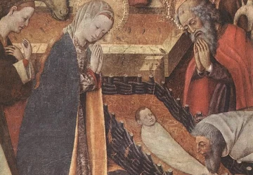Viešpaties gimimas (detalė). Bernat Martorell, 1440.
