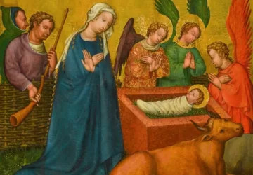 Viešpaties gimimas. Šv. Lambrechto votyvinės panelės meistras, apie 1430.