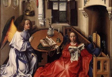 Viešpaties gimimas (Mérode altoriaus detalė). Flémalle meistras, apie 1427.