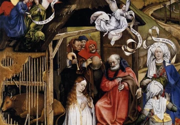 Viešpaties gimimas. Flémalle meistras, 1420.