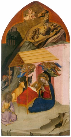 Viešpaties gimimas (San Pier Madžiorės altoriaus detalė). Jacopo di Cione, 1370-71.