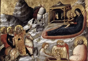 Viešpaties gimimas ir kitos scenos iš Kristaus vaikystės. Pietro da Rimini, apie 1330.