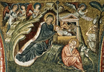 Viešpaties gimimas. Jacopo Torriti, baigta 1296.