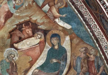 Scenos iš Naujojo Testamento. Viešpaties gimimas.. Nežinomas italų meistras, 1290.