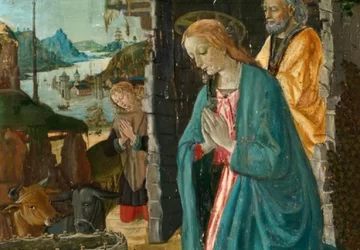 Viešpaties gimimas. Jacopo del Sellaio.