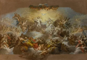 Švenčiausiosios Trejybės ir šventųjų garbė. Sebastiano Conca, 1730-35.