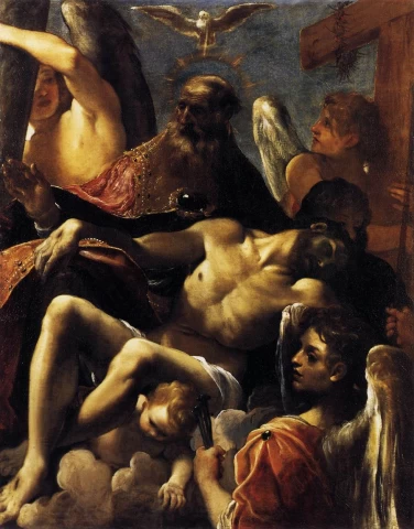 Švenčiausioji Trejybė su mirusiu Kristumi. Lodovico Carracci, apie 1590.