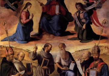 Nekaltasis Prasidėjimas su šventaisiais. Piero di Cosimo, 1510.