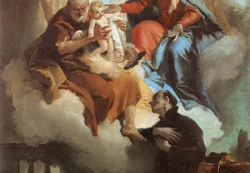 Šventoji šeima pasirodo vizijoje šv. Gaetano. Giovanni Battista Tiepolo, 1735-36.