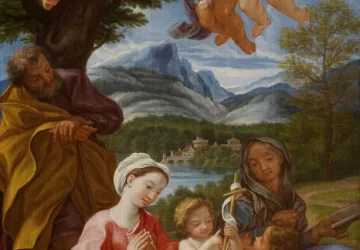 Šventoji šeima su kūdikėliu šv. Jonu Krikštytoju ir šv. Elzbieta. Baciccio, 1687-90.