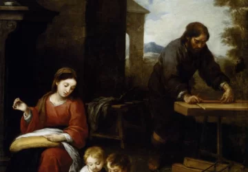 Šventoji šeima su kūdikėliu šv. Jonu Krikštytoju. Bartolomé Esteban Murillo, 1655-60.