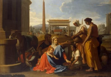 Šventoji šeima Egipte. Nicolas Poussin, 1655-57.