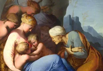 Šventoji šeima su kūdikėliu šv. Jonu Krikštytoju, šv. Elzbieta ir trimis figūromis. Lubin Baugin, apie 1642.