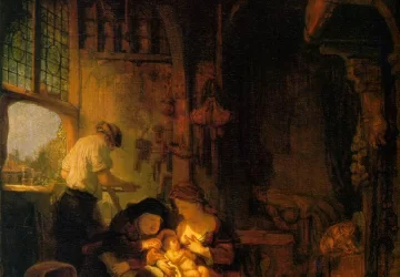 Šventoji šeima su šv. Ona. Rembrandt Harmenszoon van Rijn, 1640.