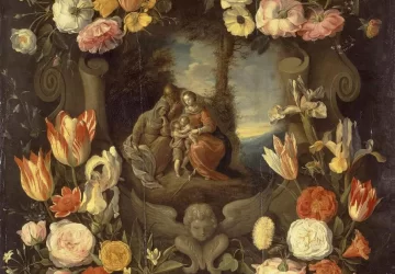 Šventoji šeima tarp gėlių. Jan Brueghel jaunesnysis, 1636.