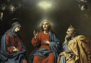 Šventoji šeima su Dievu Tėvu ir Šventąja Dvasia. Carlo Dolci, apie 1630.