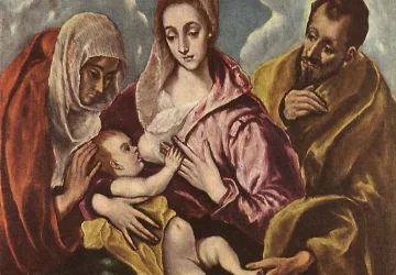Šventoji šeima su šv. Ona. El Greco, 1600.